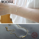 Initials I Bracelet Women 925 Sterling Silver 14k Plated Rock Party Bangle