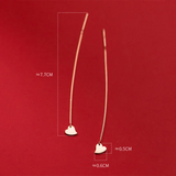 925 Silver Mini Love Heart Tassel Stud Earrings For Women