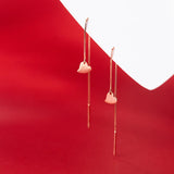 925 Silver Mini Love Heart Tassel Stud Earrings For Women