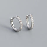 Green CZ Zircon Huggie Earrings 925 Sterling Silver For Women Men