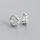 Horse Eye Crystal Zircon 925 Sterling Silver Hoop Earrings