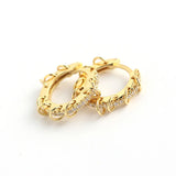 Zircon Punk Rock Hoop Earrings 925 Sterling Silver Bohemian Jewelry Gift