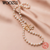 925 Silver Baroque Pearl Butterfly Choker Necklace Romantic Wedding Jewelry