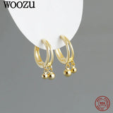 Minimalism Small Round Balls Pendant Drop Earrings 925 Sterling Silver