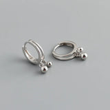 Minimalism Small Round Balls Pendant Drop Earrings 925 Sterling Silver