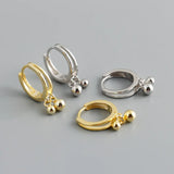 Minimalism Small Round Balls Pendant Drop Earrings 925 Sterling Silver