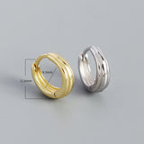 925 Silver Geometric Round Hoop Earrings For Women Unisex