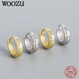 925 Silver Geometric Round Hoop Earrings For Women Unisex