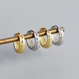 925 Silver Geometric Round Hoop Earrings For Women Unisex