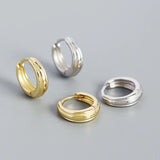 925 Silver Geometric Round Hoop Earrings For Women Unisex