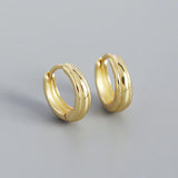 925 Silver Geometric Round Hoop Earrings For Women Unisex