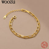 Double Layer Punk Chain Bracelet 925 Silver Hip Hop Jewelry
