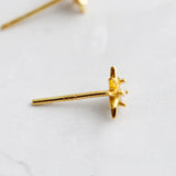 925 Silver Star Stud Earrings Zircon Mini Small Pave Round Women Jewelry
