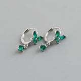 925 Silver Drop Earrings Romantic Butterfly Zircon French Jewelry
