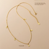 925 Silver Round Disc Clavicle Chain Necklace For Women