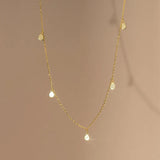 925 Silver Round Disc Clavicle Chain Necklace For Women