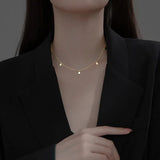 925 Silver Round Disc Clavicle Chain Necklace For Women
