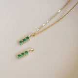925 Silver Green Zircon Pendant Chain Necklaces for Women
