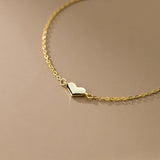 925 Silver Heart Chain Bracelet Adjustable Bangle