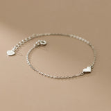 925 Silver Heart Chain Bracelet Adjustable Bangle