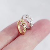 Sterling Silver Zircon Hoop Earrings French Rock Unisex Ear Jewelry