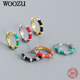 Enamel Hoop Earrings 925 Sterling Silver Cartilage Round Ear Hoop Girl Jewelry