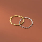 925 Silver Cuban Chain Finger Rings for Women