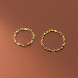 925 Silver Cuban Chain Finger Rings for Women