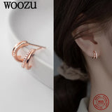 Punk Zircon Stud Earrings 925 Sterling Silver Jewelry Gift