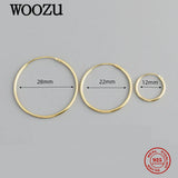 925 Silver Bohemian Circle Hoop Earrings Women Party Gothic Punk Rock Jewelry