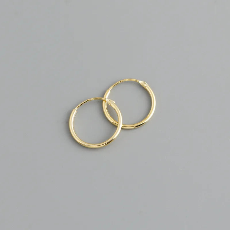 925 Silver Bohemian Circle Hoop Earrings Women Party Gothic Punk Rock Jewelry