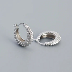 925 Silver Boho Round Hoop Earrings for Women Party Punk Ear Buckle