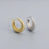 925 Silver Boho Round Hoop Earrings for Women Party Punk Ear Buckle