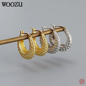 925 Silver Boho Round Hoop Earrings for Women Party Punk Ear Buckle