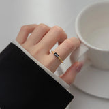 925 Silver Stone Open Rings for Women Party Adjustable Jewelry
