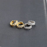925 Silver Zircon Leaf Huggie Hoop Earrings Wedding Charms
