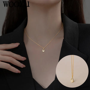 925 Silver Water Drop Zircon Pendant Necklace for Ladies