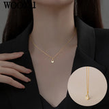 925 Silver Water Drop Zircon Pendant Necklace for Ladies