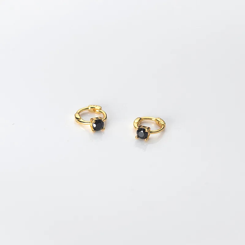 925 Silver Zircon Hoop Earrings For Women/Girls/Kids