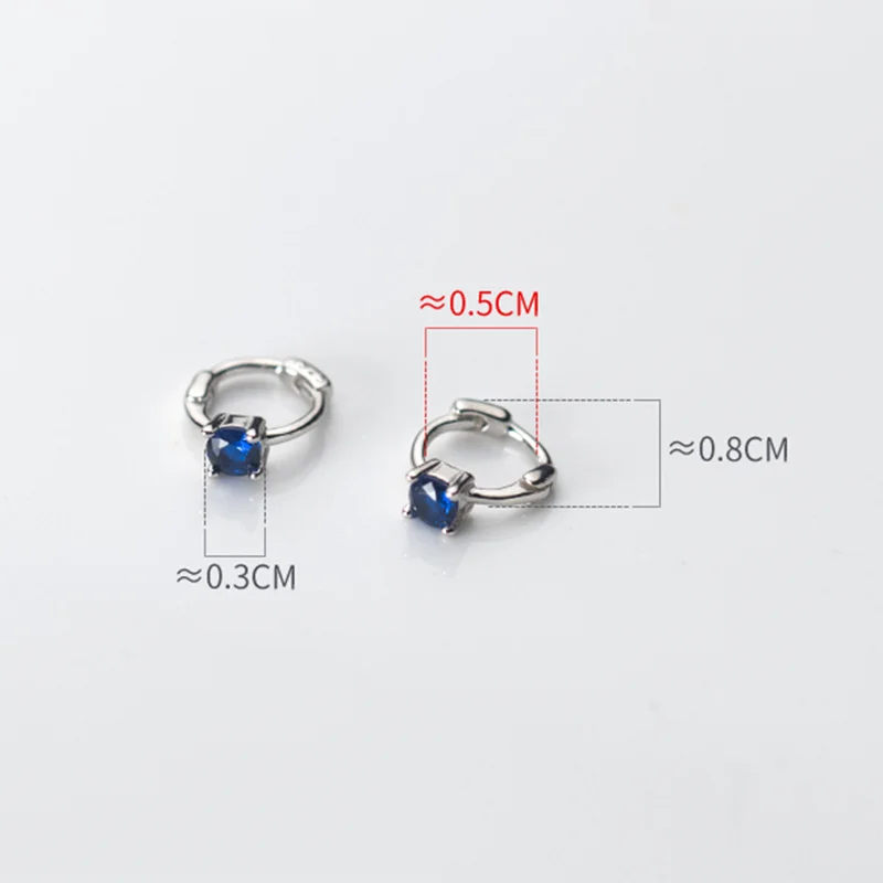 925 Silver Zircon Hoop Earrings For Women/Girls/Kids