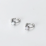 925 Silver Zircon Hoop Earrings For Women/Girls/Kids