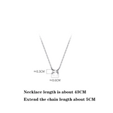 925 Silver Square Zircon Link Pendant Necklace Women Wedding Jewelry