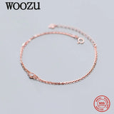 925 Sterling Silver Double Rose CZ Zircon Chain Bracelet Wedding Birthday Gift