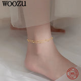 925 Sterling Silver Double Layer Beads Anklet for Women
