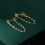 925 Silver Charms Link Chain Drop Earrings for Women