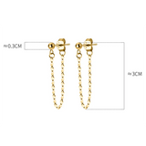 925 Silver Charms Link Chain Drop Earrings for Women