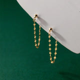 925 Silver Charms Link Chain Drop Earrings for Women