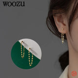 925 Silver Charms Link Chain Drop Earrings for Women
