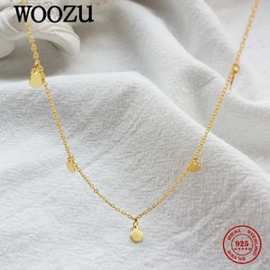 925 Silver Disc Clavicle Necklace Boho Punk Rock Jewelry