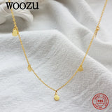 925 Silver Disc Clavicle Necklace Boho Punk Rock Jewelry